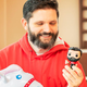 This guy’s got a custom Funko Pop figure and he’s looooooving it.